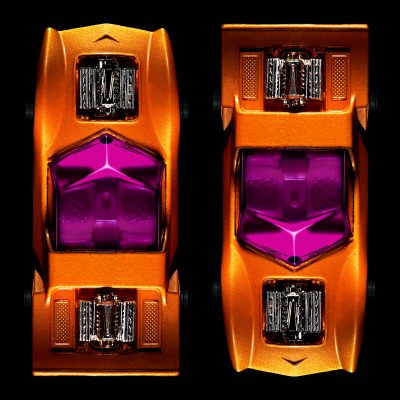 photographic artwork of a pair of gruesome twosome toy cars by patrick steel