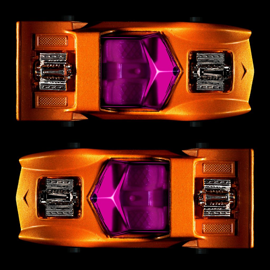 photographic artwork of a pair of gruesome twosome toy cars by patrick steel